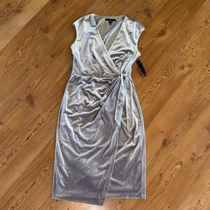 Elegant Silver Wrap Dress